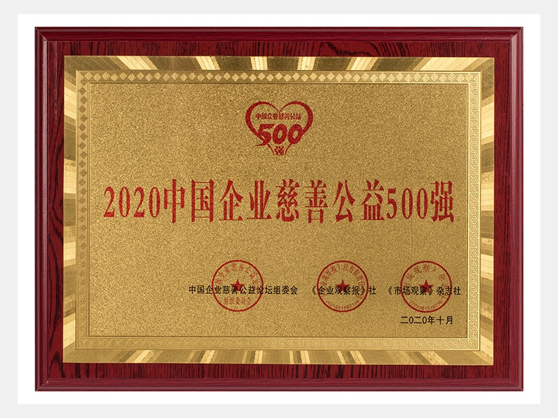 2020中國企業(yè)慈善公益500強-獎牌